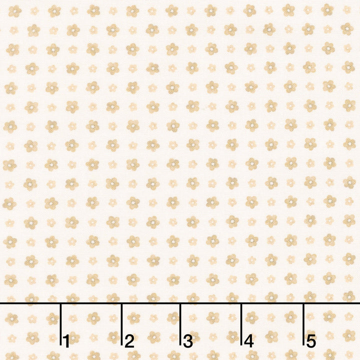 Fabric Market - Small Flower Grid Natural Yardage