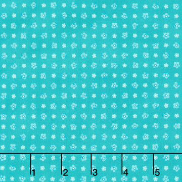 Fabric Market - Small Flower Grid Peacock Yardage