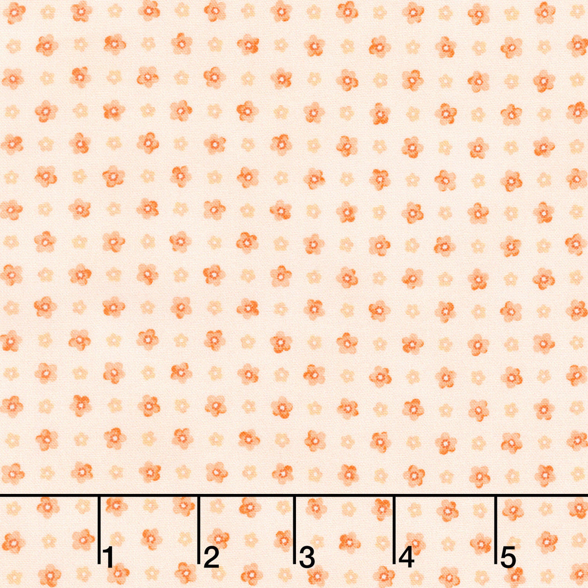 Fabric Market - Small Flower Grid Ice Peach Yardage