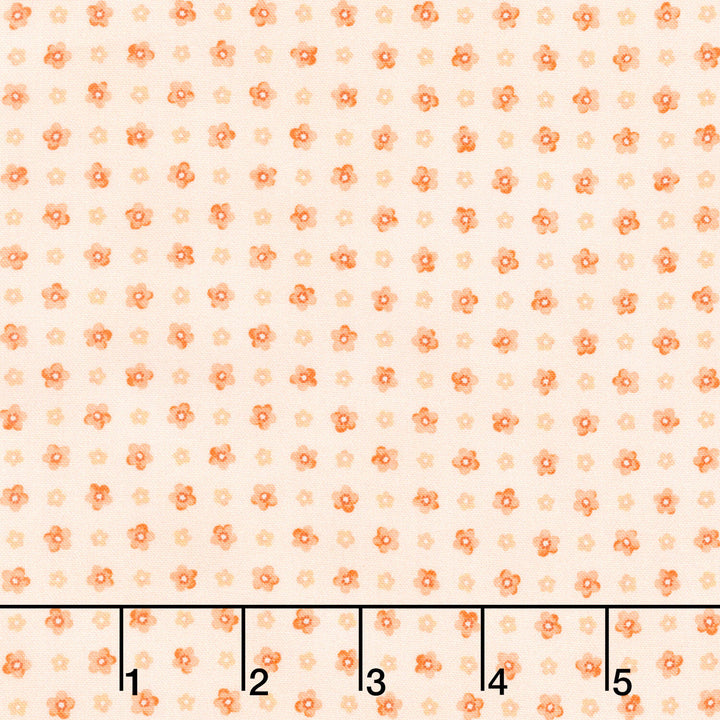 Fabric Market - Small Flower Grid Ice Peach Yardage