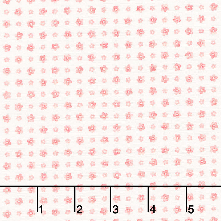 Fabric Market - Small Flower Grid Pink Lemonade Yardage