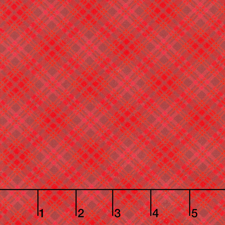 Fabric Market - Diagonal Plaid Burgundy Yardage
