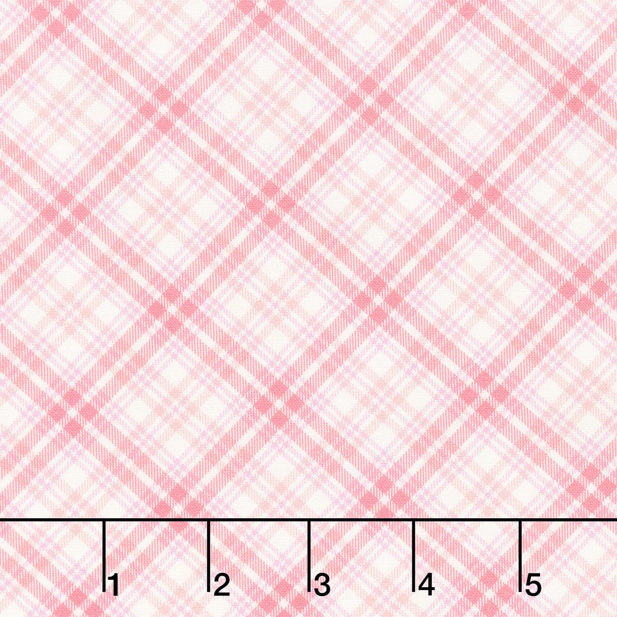 Fabric Market - Diagonal Plaid Pink Lemonade Yardage