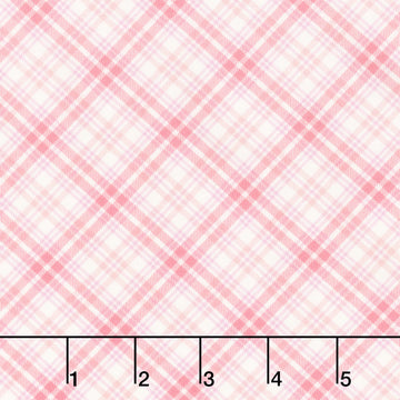 Fabric Market - Diagonal Plaid Pink Lemonade Yardage
