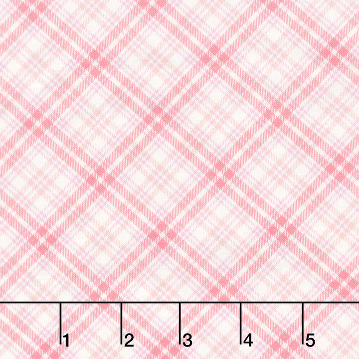 Fabric Market - Diagonal Plaid Pink Lemonade Yardage