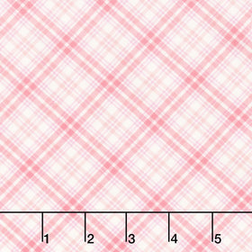 Fabric Market - Diagonal Plaid Pink Lemonade Yardage