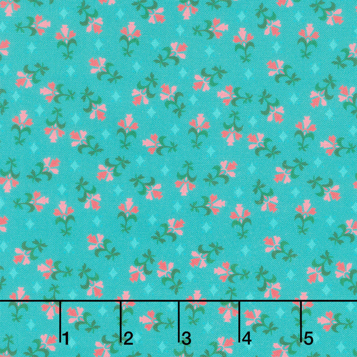 Fabric Market - Tossed Foulard Teal Blue Yardage