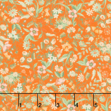 Fabric Market - Packed Mixed Florals Orange Yardage
