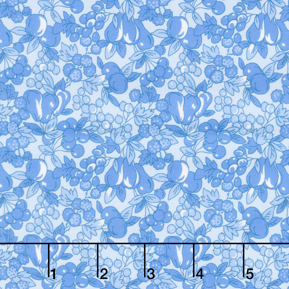 Fabric Market - Packed Leaves And Fruits Blue Yonder Yardage