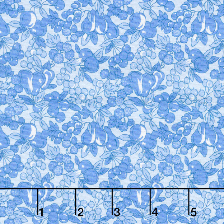 Fabric Market - Packed Leaves And Fruits Blue Yonder Yardage