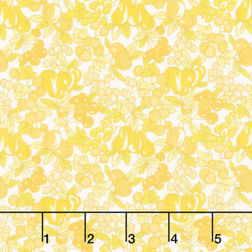 Fabric Market - Packed Leaves And Fruits Corn Yellow Yardage