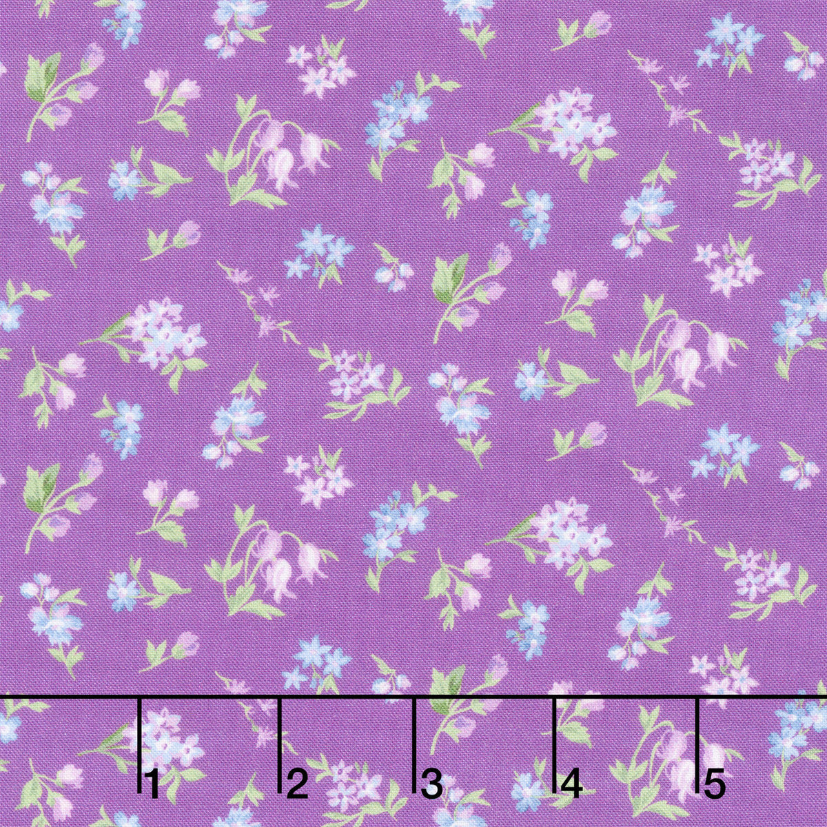 Fabric Market - Tossed Flower Sprigs Petunia Yardage