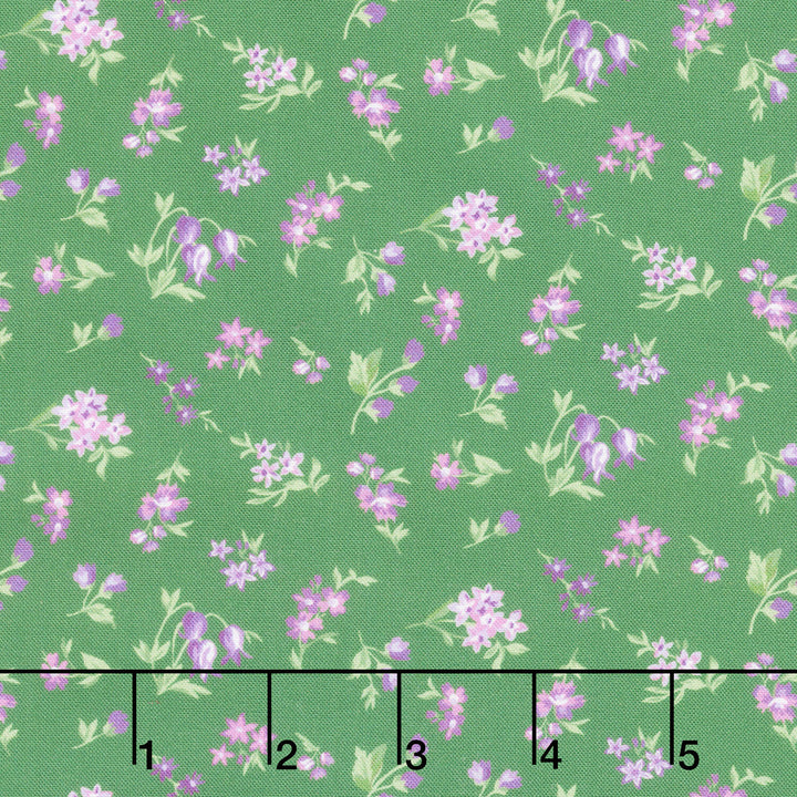 Fabric Market - Tossed Flower Sprigs Forest Yardage