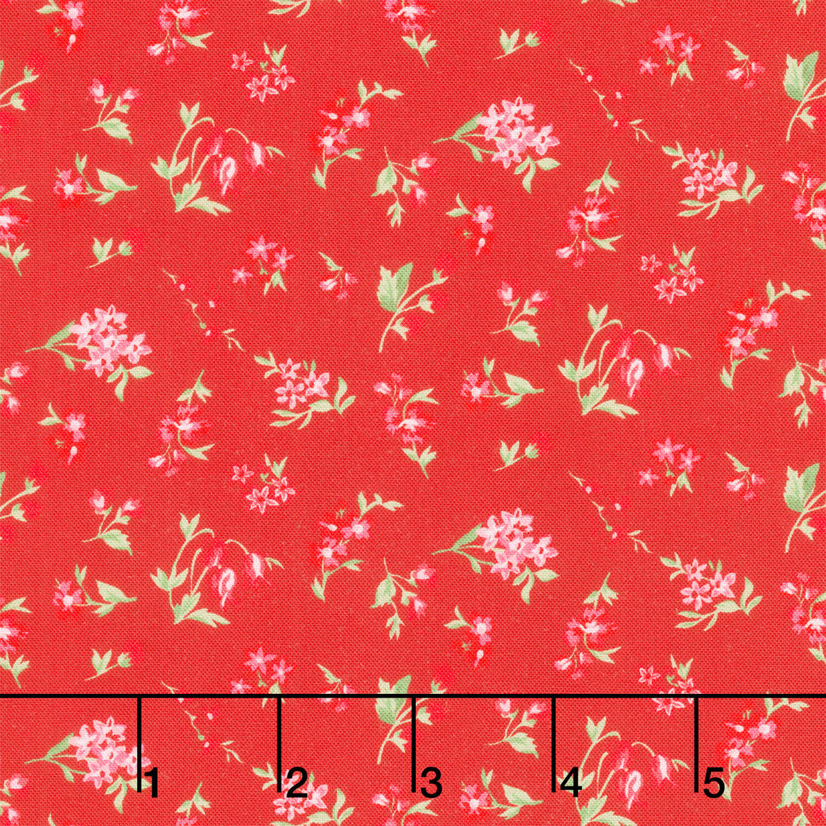 Fabric Market - Tossed Flower Sprigs Apple Yardage