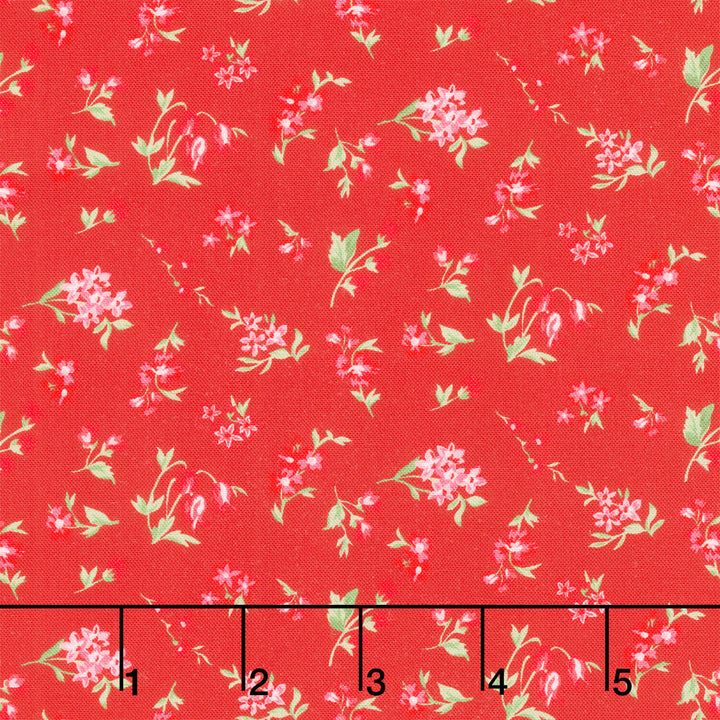 Fabric Market - Tossed Flower Sprigs Apple Yardage