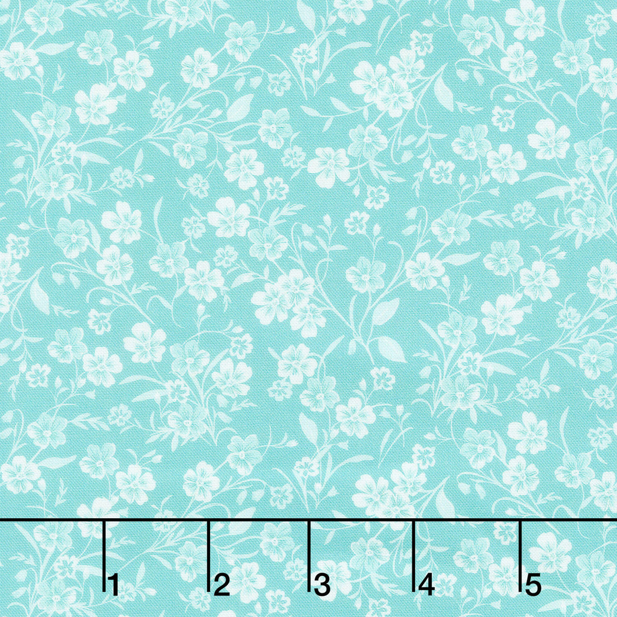 Fabric Market - Tonal Stemmed Florals Lagoon Yardage