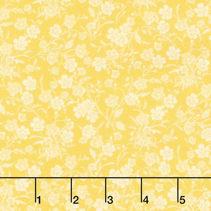 Fabric Market - Tonal Stemmed Florals Pineapple Yardage