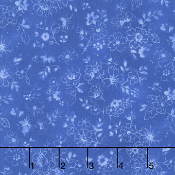Fabric Market - Tonal Florals Blueberry Yardage