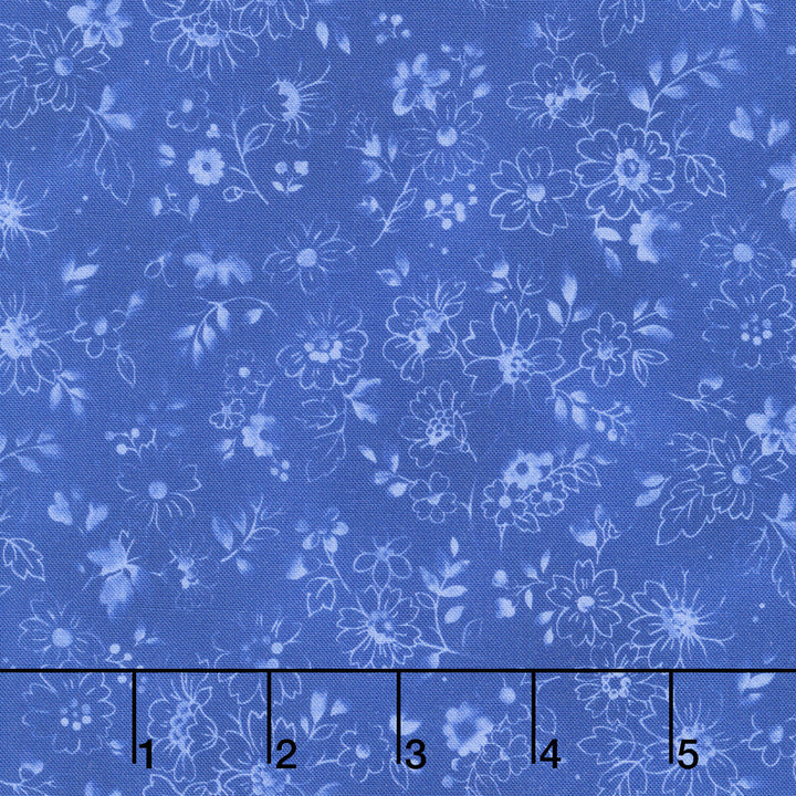 Fabric Market - Tonal Florals Blueberry Yardage