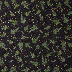 Holiday Flourish - Forest Glen Pine Sprigs Black Metallic Yardage