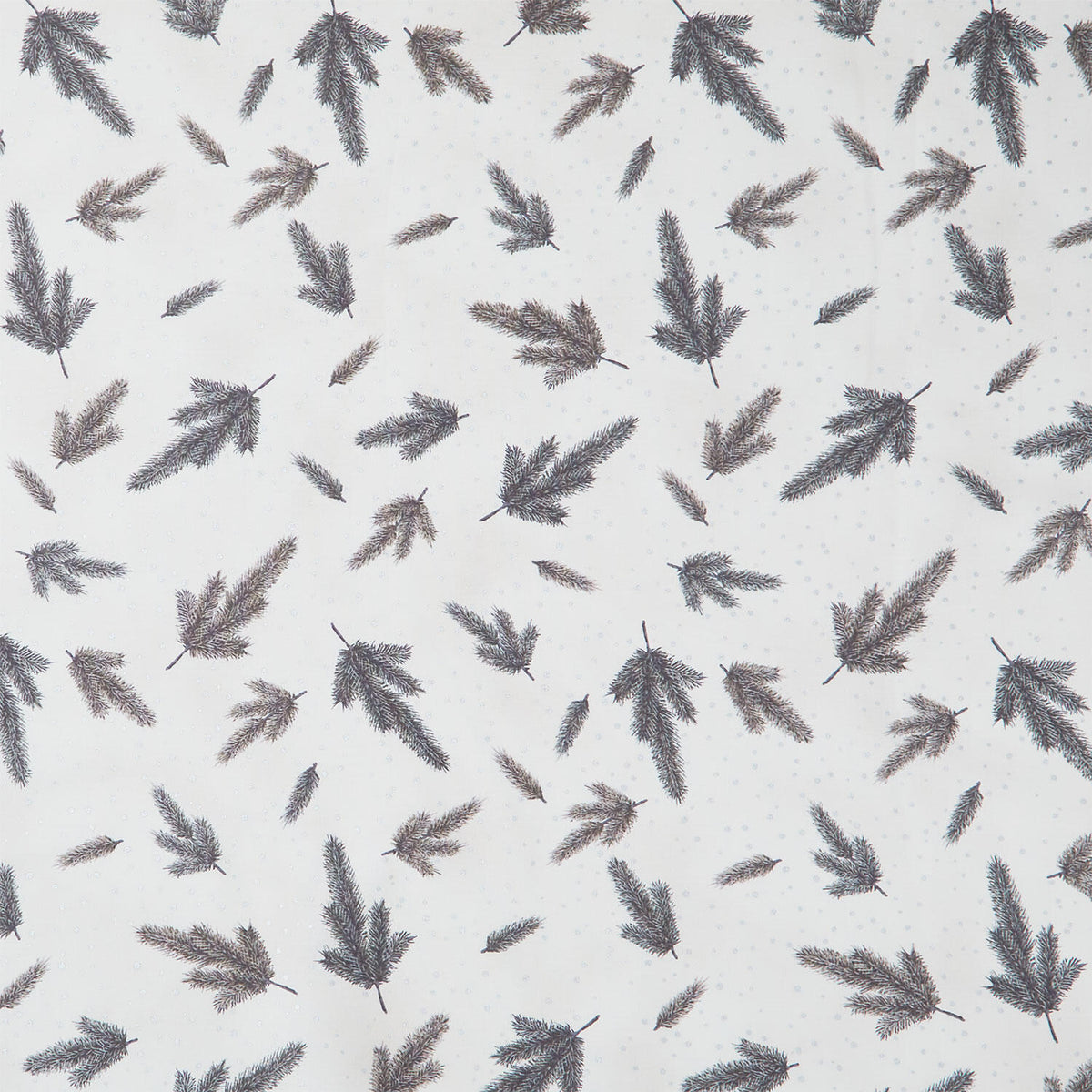 Holiday Flourish - Forest Glen Pine Sprigs Blanc Metallic Yardage