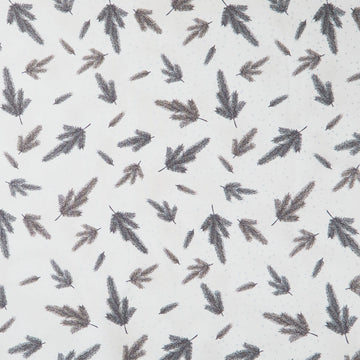 Holiday Flourish - Forest Glen Pine Sprigs Blanc Metallic Yardage