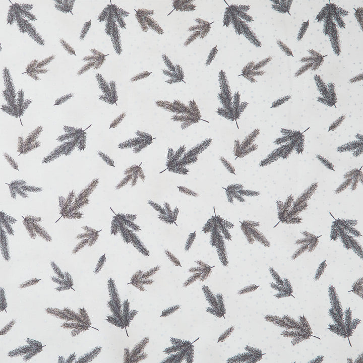 Holiday Flourish - Forest Glen Pine Sprigs Blanc Metallic Yardage