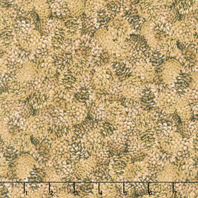 Holiday Flourish - Forest Glen Packed Pinecones Brown Metallic Yardage