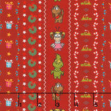 Little Grinch - Christmas Motif Stripe Max Grinch Cindy Lou Red Yardage