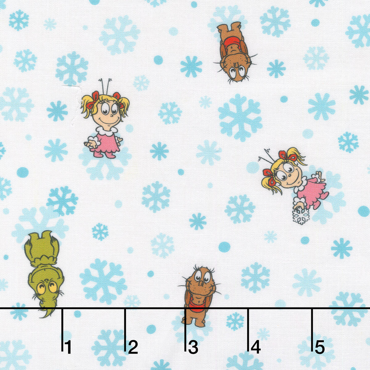 Little Grinch - Snowflakes Grinch Max Cindy Lou White Yardage