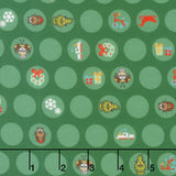 Little Grinch - Circles Christmas Motifs Grinch Max Cindy Lou Green Yardage