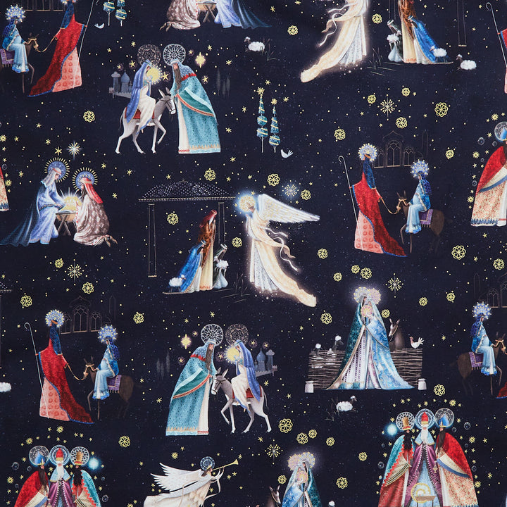 Star of Wonder - Nativity Midnight Metallic Yardage