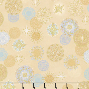Star of Wonder - Mandalas Cream Metallic Yardage