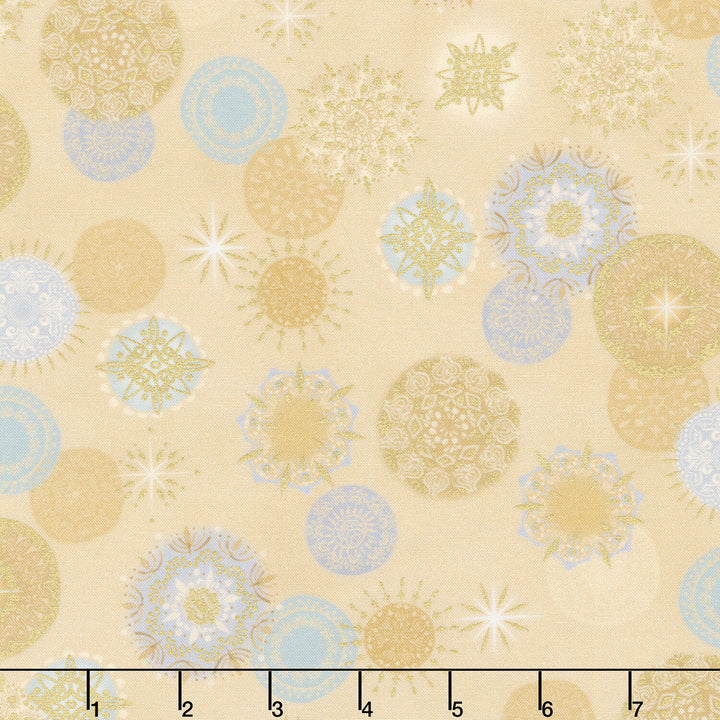Star of Wonder - Mandalas Cream Metallic Yardage