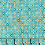 Star of Wonder - Geometric Pattern Turquoise Metallic Yardage