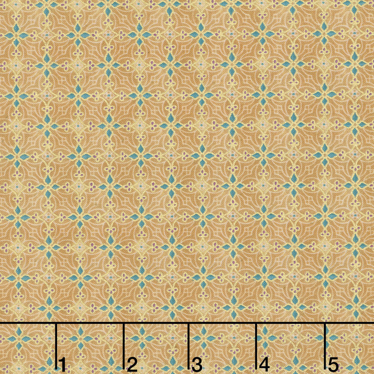 Star of Wonder - Geometric Pattern Gold Metallic Yardage
