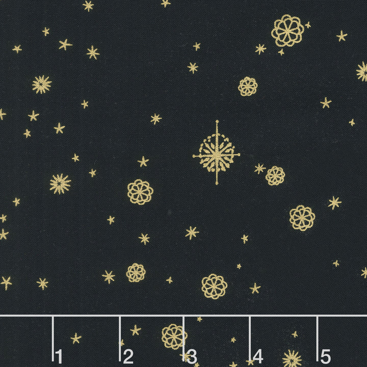 Star of Wonder - Stars Midnight Metallic Yardage