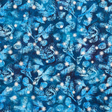 Artisan Batiks - Evergreen Ice Pine Branches Squirrels Water Yardage