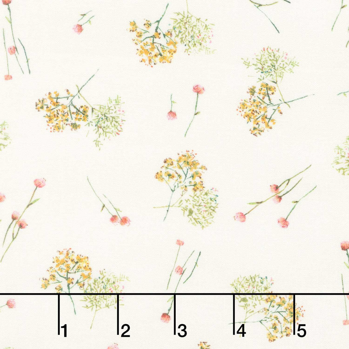 Bloomfield Love - Tossed Flower Sprigs Natural Yardage