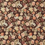 Hello Fall - Tossed Florals Chestnut Metallic Yardage