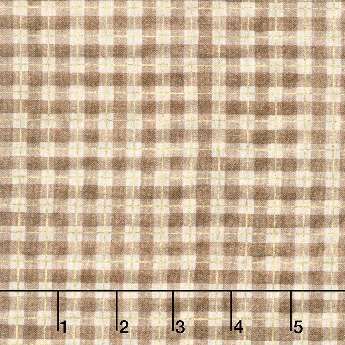 Hello Fall - Plaid Chestnut Metallic Yardage