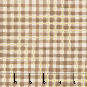 Hello Fall - Plaid Chestnut Metallic Yardage