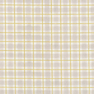 Hello Fall - Plaid Mushroom Metallic Yardage