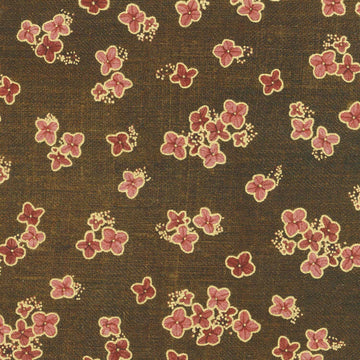 Hello Fall - Small Flowers Chestnut Metallic Yardage
