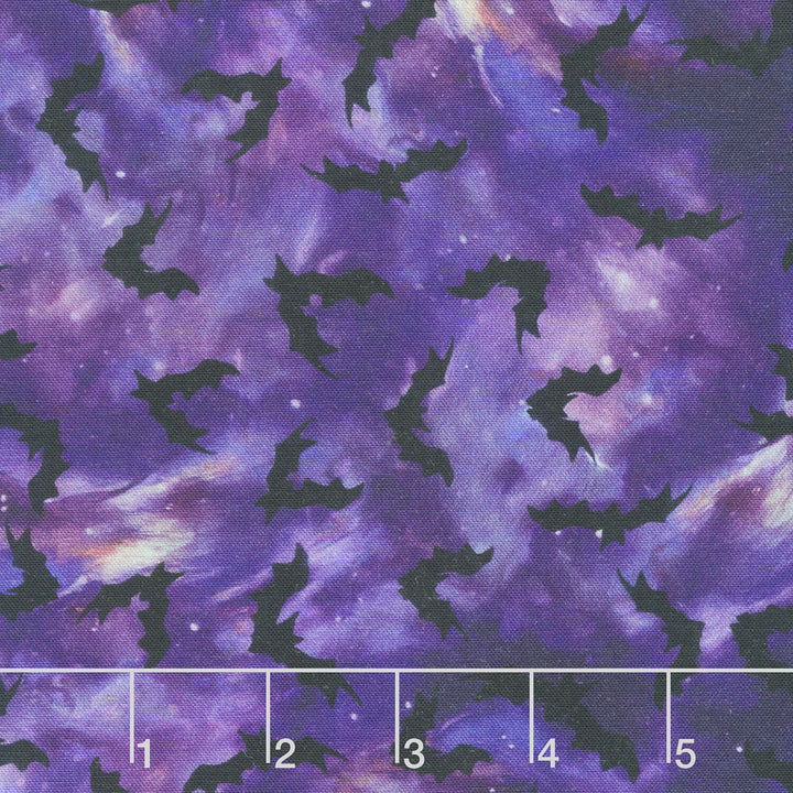 Moon Spell - Bats Midnight Purple Yardage
