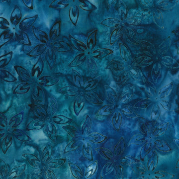 Nature Walk Batik - Flower Marine Yardage
