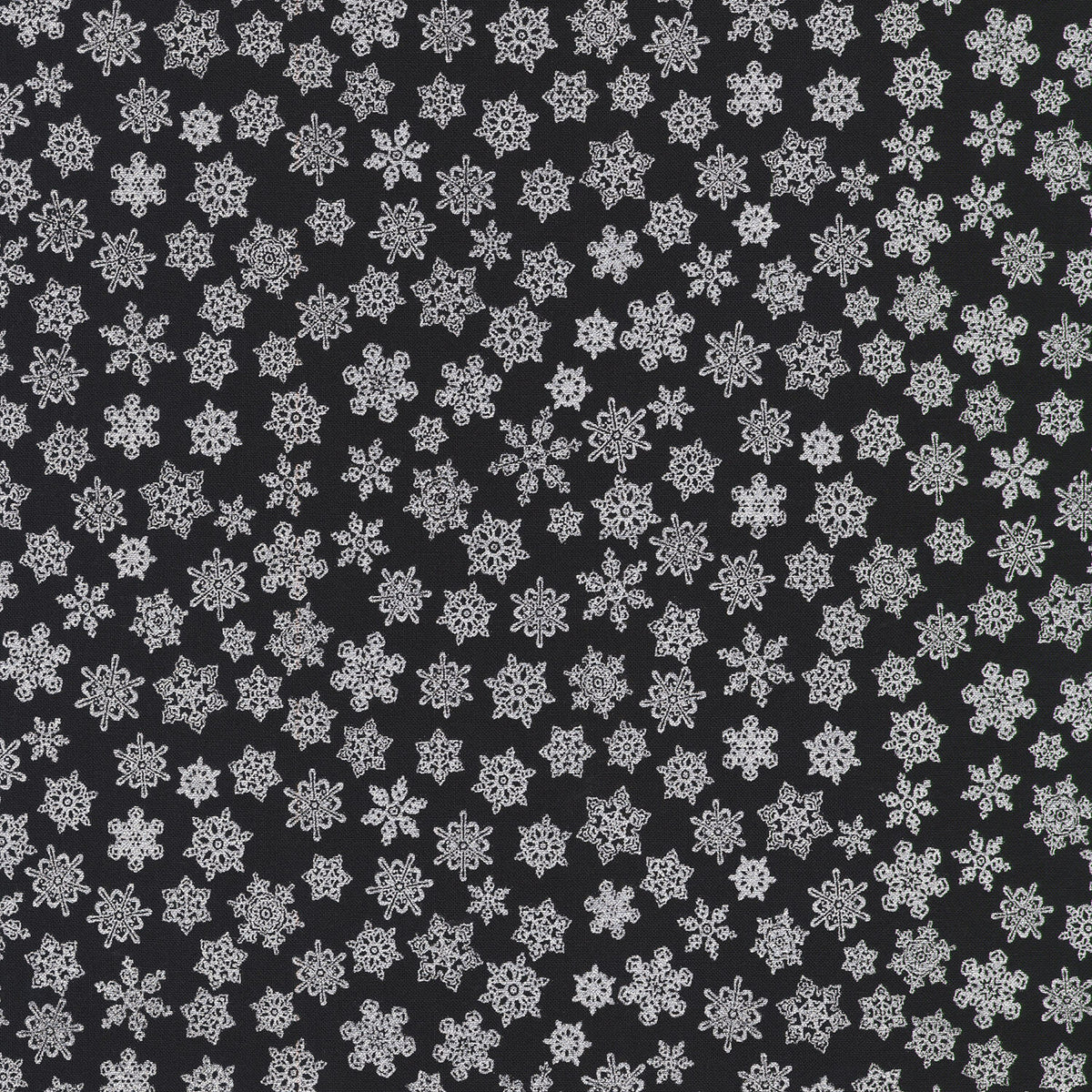 Holiday Charms - Snowflakes Onyx Yardage