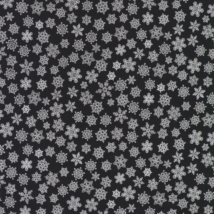 Holiday Charms - Snowflakes Onyx Yardage