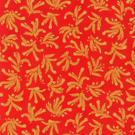 Ancient Beauty - Leaves Ruby Yardage