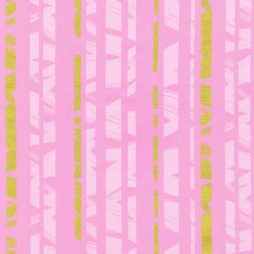 Brushy Metallic - Pointy Stripe Primrose Yardage